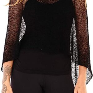 Poncho de crochet negro