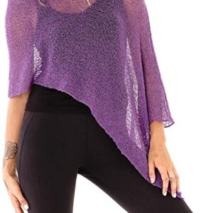 Poncho de crochet violeta