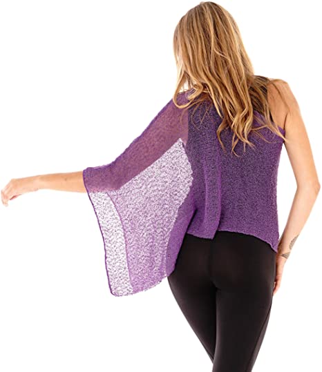 Poncho de crochet violeta - Imagen 4