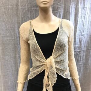 Chaqueta marrón arena de ganchillo