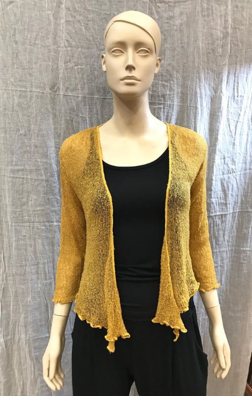 Rebeca de crochet en ocre - Imagen 2