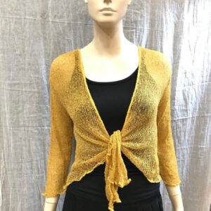 Rebeca de crochet en ocre