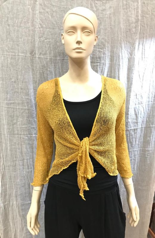 Rebeca de crochet en ocre