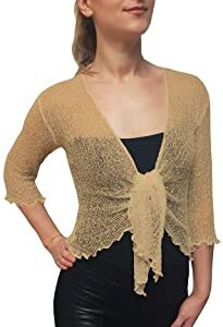 Chaqueta corta de crochet crema