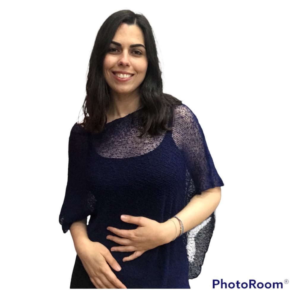 Poncho de crochet negro - Imagen 4