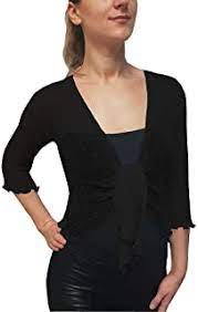 Chaqueta corta de crochet negra