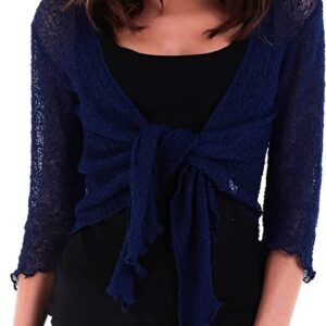 Chaqueta de croché azul marino